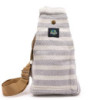 Sac bandoulière en coton naturel - Gris et blanc