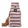 Sac bandoulière en coton naturel - Bordeaux et blanc
