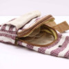 Sac bandoulière en coton naturel - Bordeaux et blanc