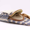 Sac bandoulière en coton naturel - Tan et bleu marine