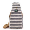 Sac bandoulière en coton naturel - Noir et blanc
