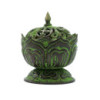 Brûle-encens tibétain en laiton vert-de-gris - Petit lotus
