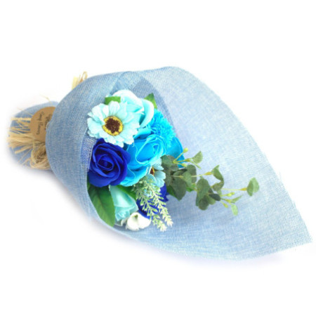 Bouquet de fleurs de savon sur pied - Bleu - Spécial