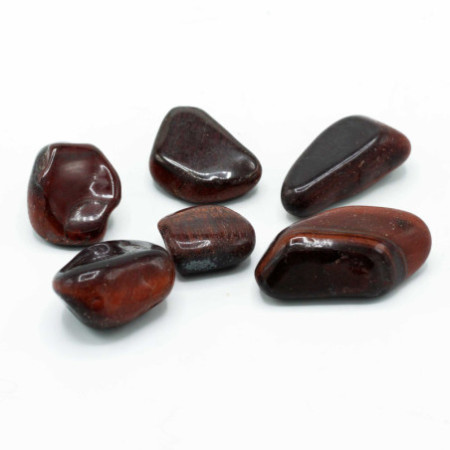 Sachet de 6 pierres précieuses africaines œil de tigre - Rouge - Taille 8 - 30 mm (kg)