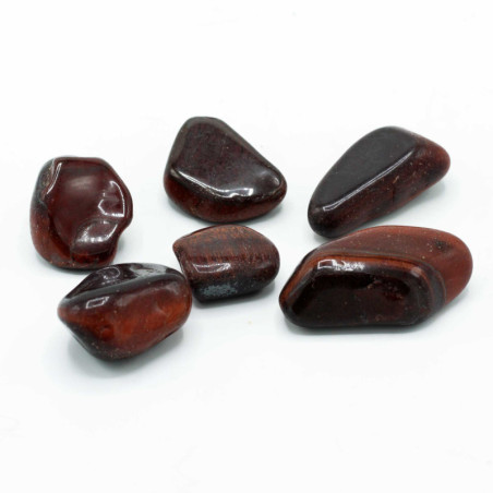 Sachet de 6 pierres précieuses africaines œil de tigre - Rouge - Taille 8 - 30 mm (kg)