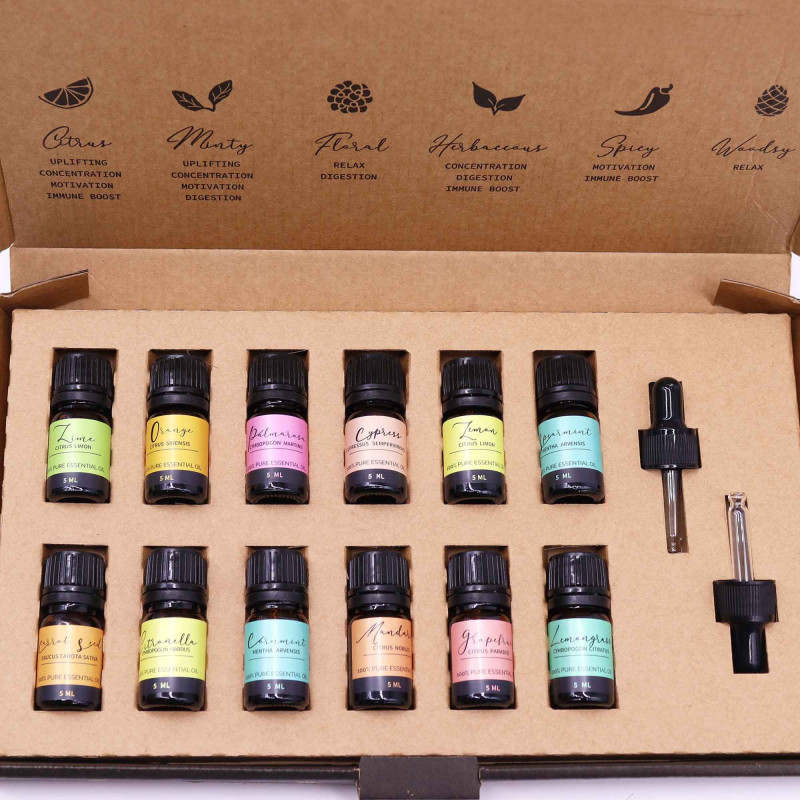 Coffret d'huiles essentielles d'aromathérapie - Été