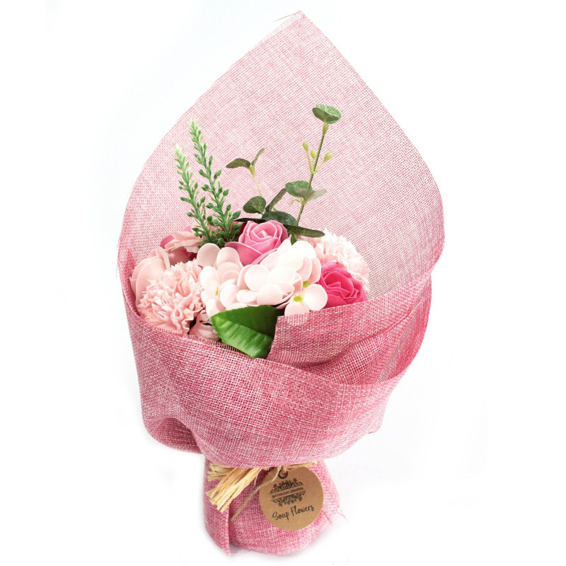 Bouquet de fleurs de savon sur pied - Rose - Spécial