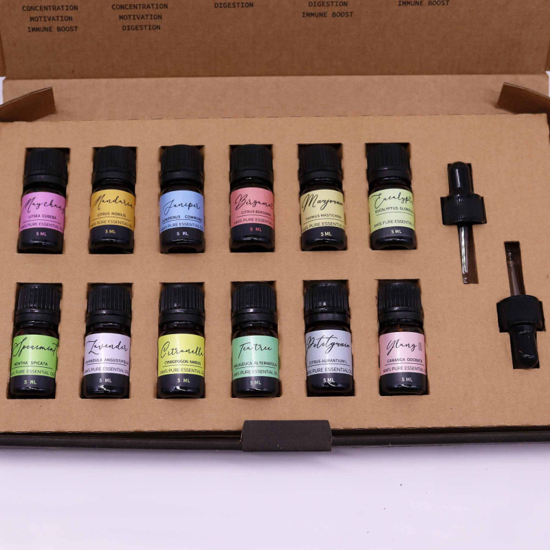 Coffret d'huiles essentielles d'aromathérapie - Printemps