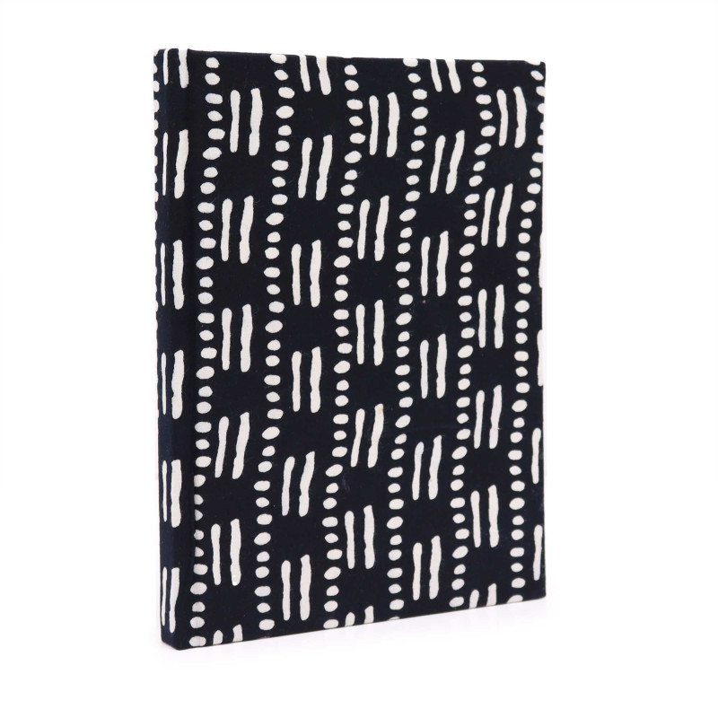 Cahiers à couverture en coton 20 x 15 cm - 96 pages - Points et tirets noirs