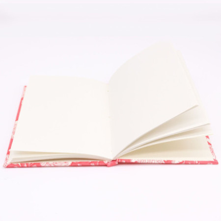 Cahiers à couverture en coton 20x15cm - 96 pages - Motif floral rose