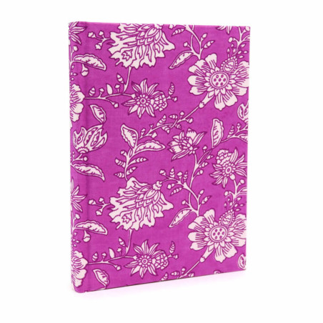 Cahiers reliés en coton 20x15cm - 96 pages - Fuchsia antique