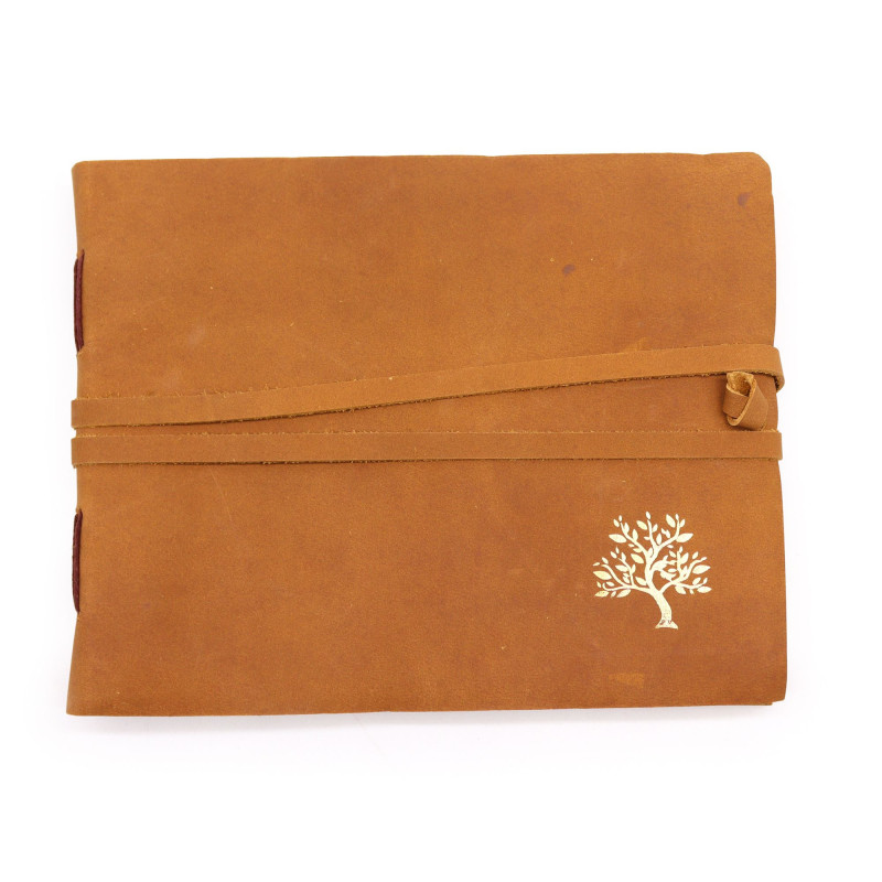 Carnet de croquis en cuir Golden Tree - 144 pages - 18x23cm