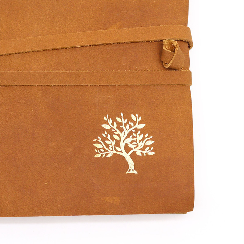 Carnet de croquis en cuir Golden Tree - 144 pages - 18x23cm