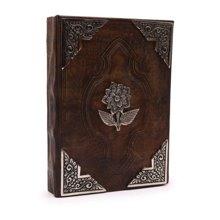 Livre Heafty Brown Tan - Décor Zinc Rose - 200 pages à bords frangés - 26 x 18 cm