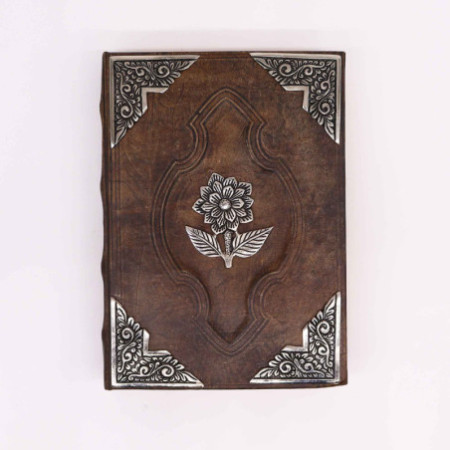 Livre Heafty Brown Tan - Décor Zinc Rose - 200 pages à bords frangés - 26 x 18 cm