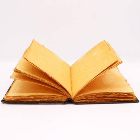Livre Heafty Brown Tan - Décor Zinc Rose - 200 pages à bords frangés - 26 x 18 cm