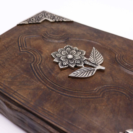 Livre Heafty Brown Tan - Décor Zinc Rose - 200 pages à bords frangés - 26 x 18 cm
