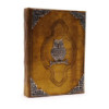 Livre Heafty Coffee Tan - Décor Hibou Zinc - 200 pages à bords frangés - 26 x 18 cm