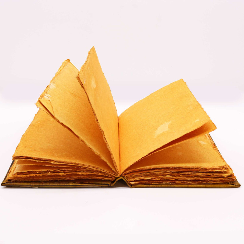 Livre Heafty Coffee Tan - Décor Hibou Zinc - 200 pages à bords frangés - 26 x 18 cm
