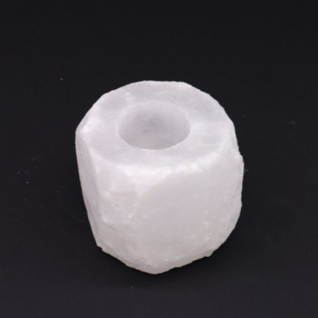 Bougeoir en cristal de roche de sel de l'Himalaya 600-800 g