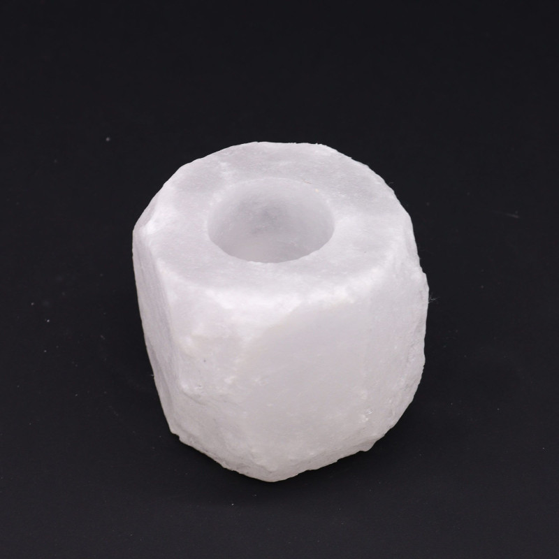 Bougeoir en cristal de roche de sel de l'Himalaya 600-800 g