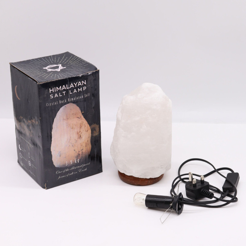 Lampe en cristal de roche de sel de l'Himalaya - et base environ 3-5 kg
