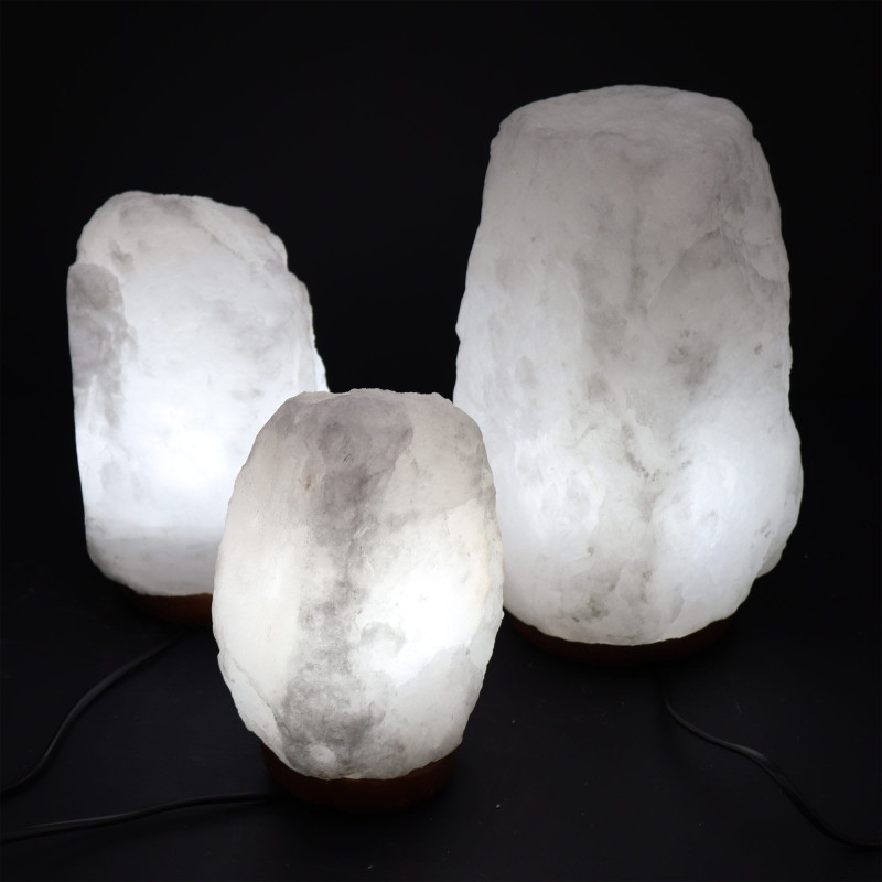 Lampe en cristal de roche de sel de l'Himalaya - et base environ 3-5 kg
