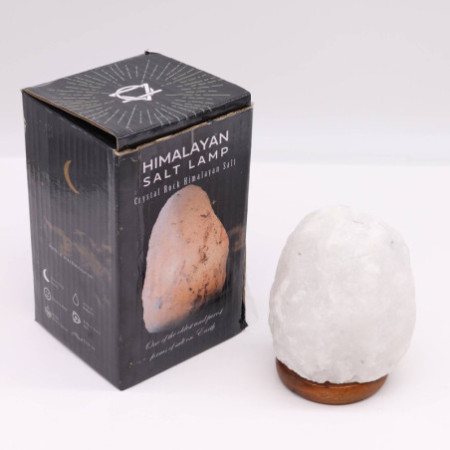 Lampe en cristal de roche de sel de l'Himalaya - environ 1,5 à 2 kg
