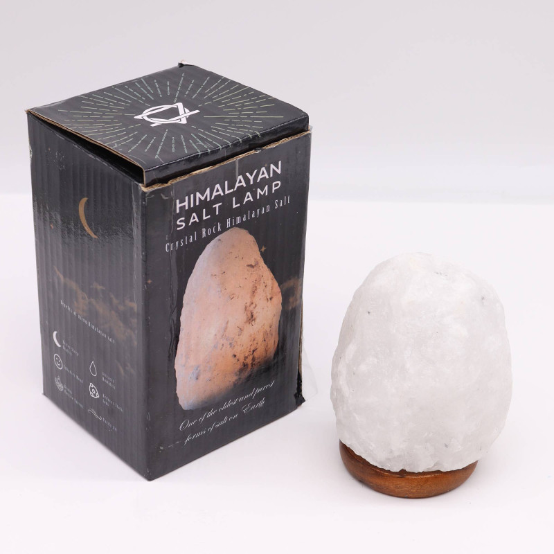 Lampe en cristal de roche de sel de l'Himalaya - environ 1,5 à 2 kg