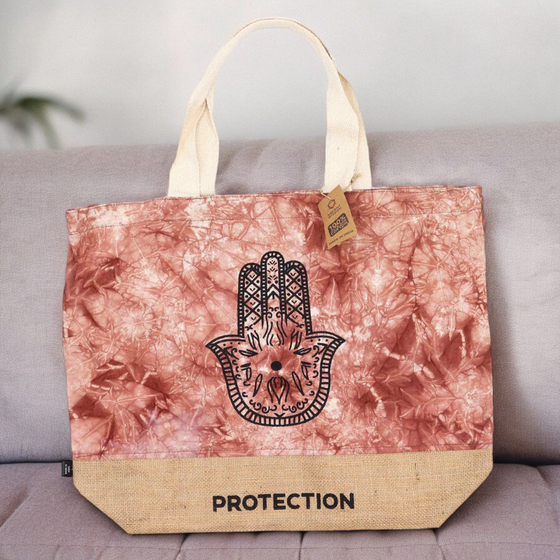 Sac entièrement naturel - Terracotta Stonewash - Hamsa - Protection