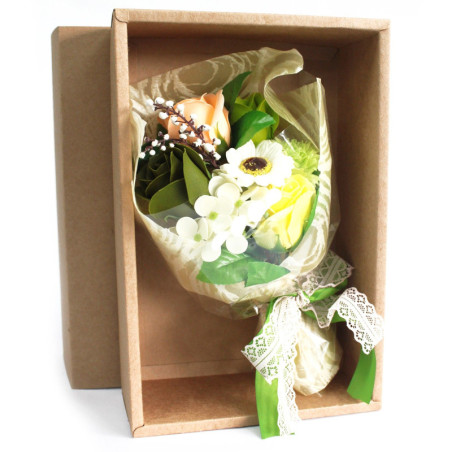 Bouquet de fleurs de savon pour les mains en boîte - Vert - Spécial