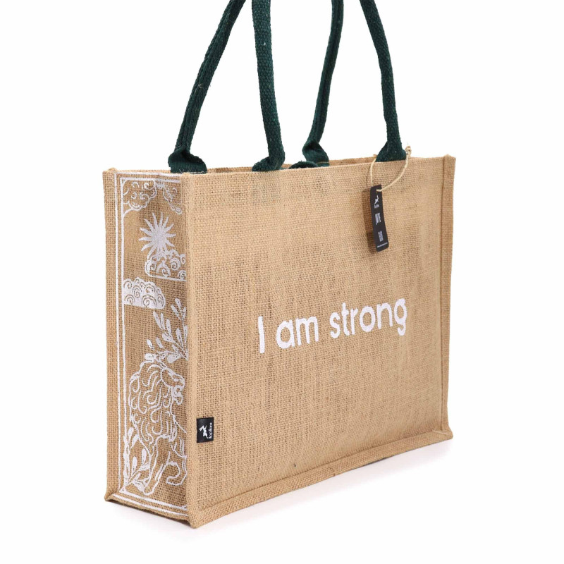 Grand sac en jute Hop Hare - Je suis fort