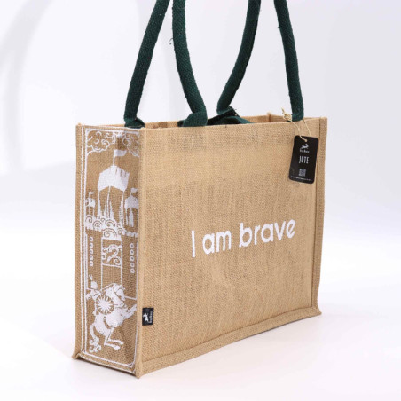 Grand sac en jute Hop Hare - Je suis courageux
