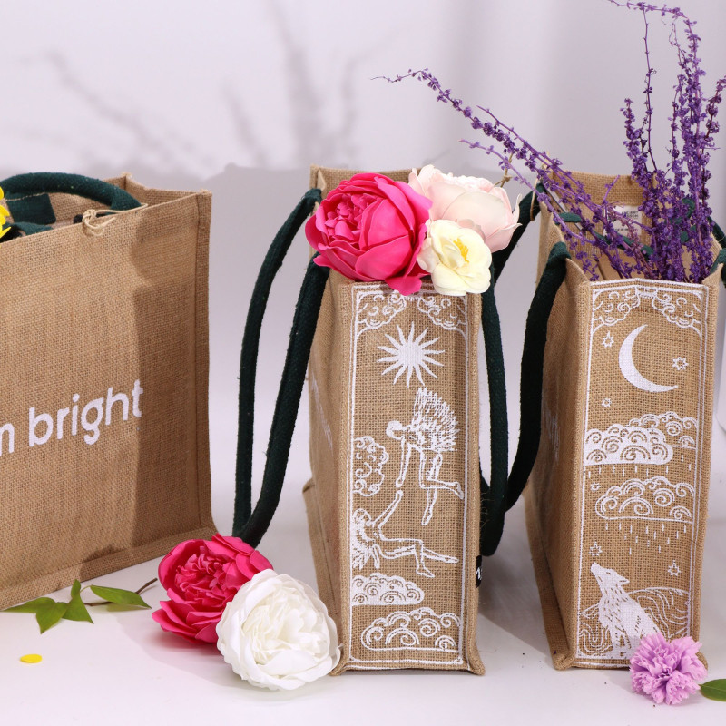 Grand sac en jute Hop Hare - Je suis courageux