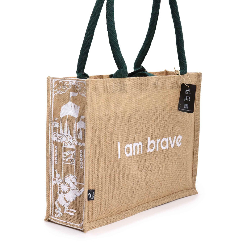 Grand sac en jute Hop Hare - Je suis courageux