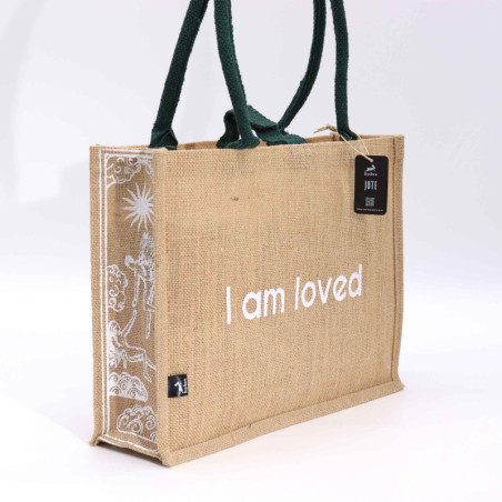 Grand sac en jute Hop Hare - Je suis aimé