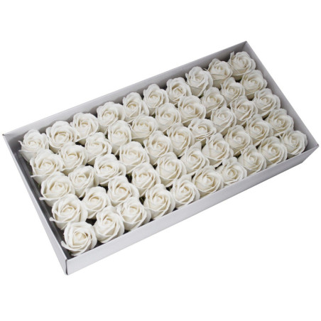 Savon aux fleurs pour loisirs créatifs - Rose moyenne - Blanc