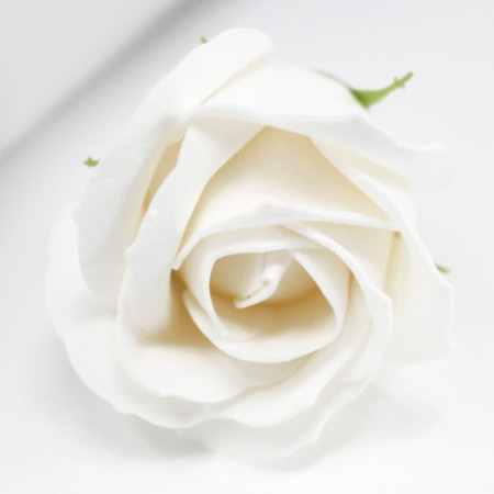 Savon aux fleurs pour loisirs créatifs - Rose moyenne - Blanc
