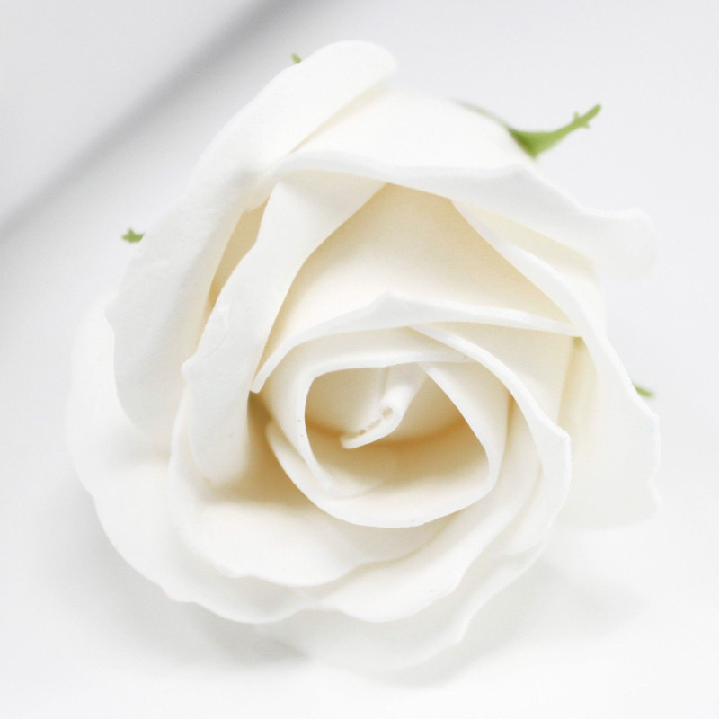 Savon aux fleurs pour loisirs créatifs - Rose moyenne - Blanc