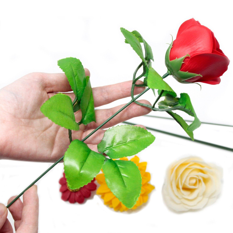 Savon aux fleurs pour loisirs créatifs - Rose moyenne - Blanc