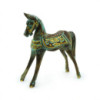Cheval moyen or et turquoise 25 cm