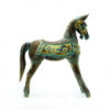 Cheval moyen or et turquoise 25 cm