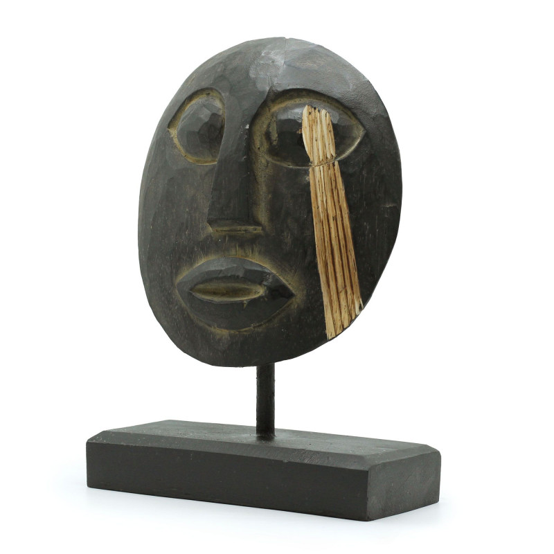 Masque décoratif tribal Timor - Noir 27x20cm