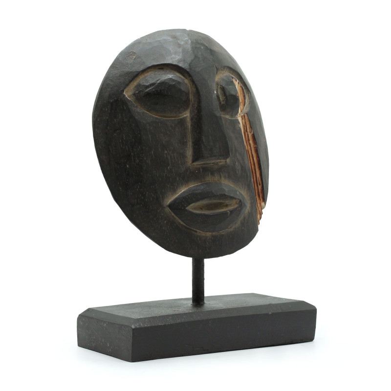 Masque décoratif tribal Timor - Noir 27x20cm