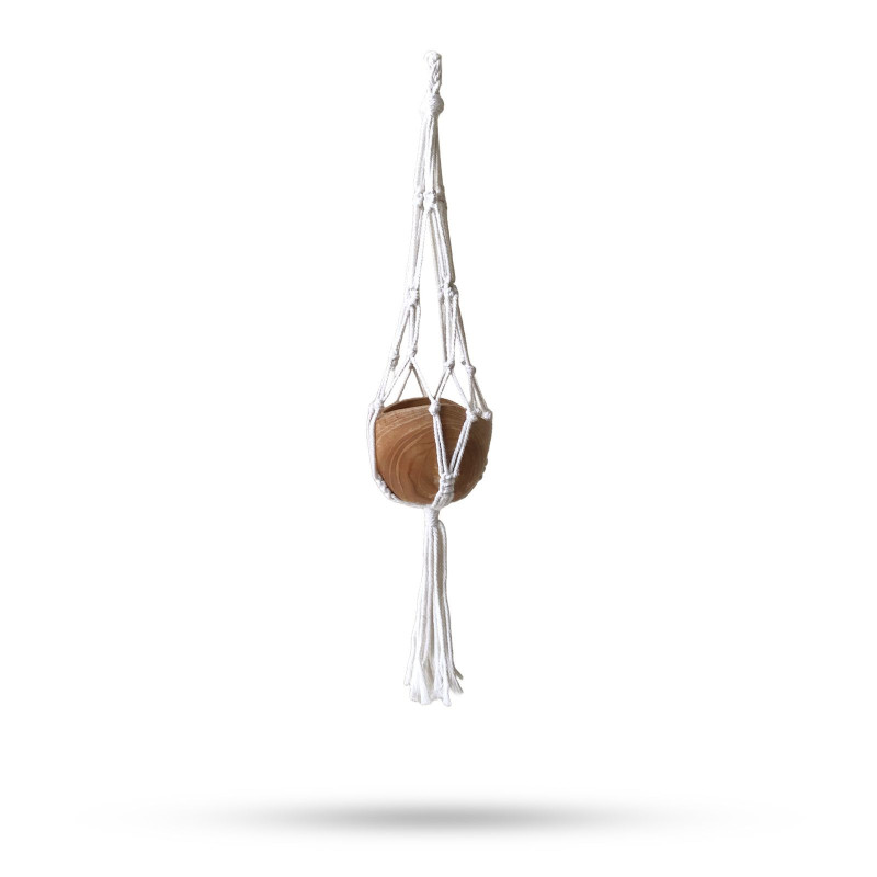 Manique en macramé classique - Naturel Grand pot