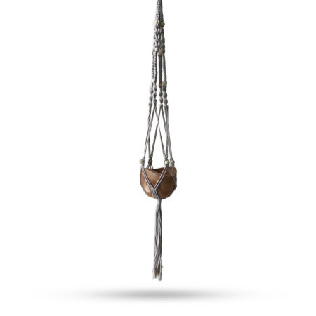 Manique en macramé perlée - Beige - 1 mètre