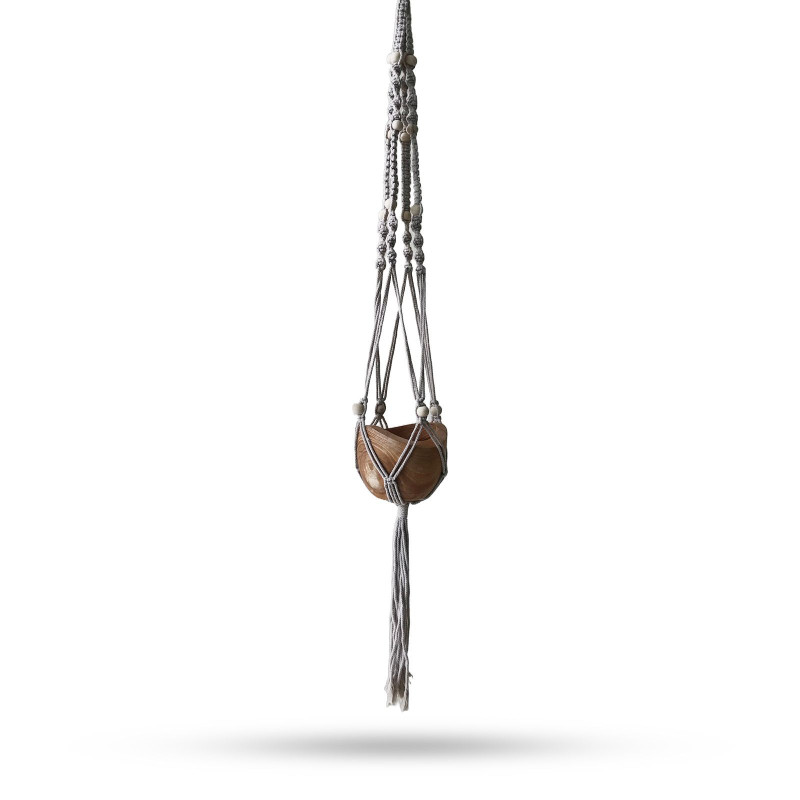 Manique en macramé perlée - Beige - 1 mètre