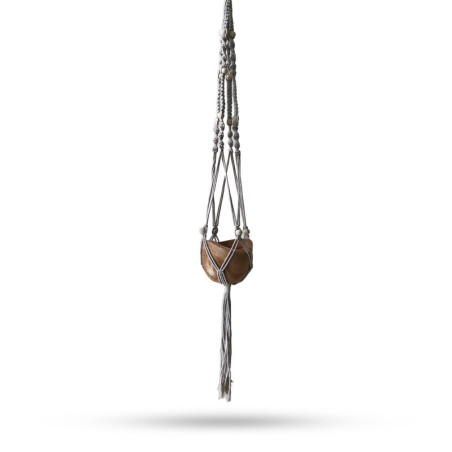 Manique en macramé perlée - Beige - 1 mètre