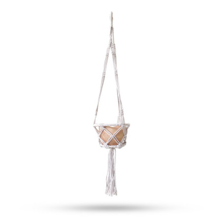 Manique en macramé cerclée, petite taille - Naturel - Cerceau de 16 cm