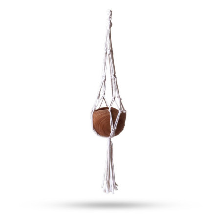 Petit cache-pot en macramé - Naturel - 75 cm